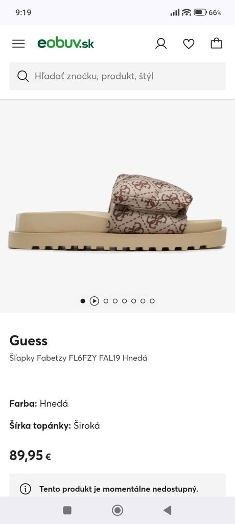 Šľapky guess, guess,40