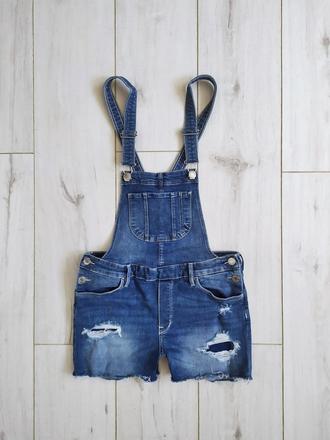 Trhané jeansové kraťase s trakmi h&m, h&m,164