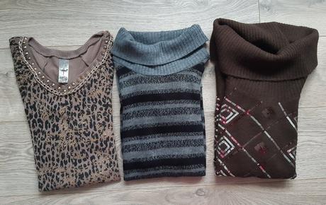 Hnedy sveter s flitrami, m