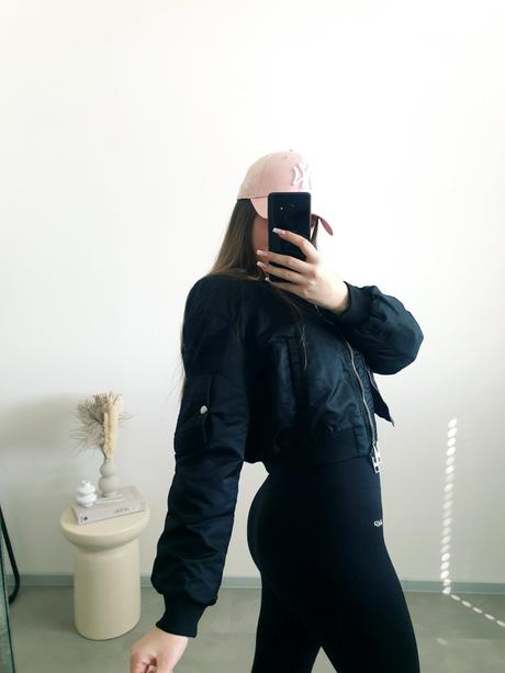 Zara crop čierny bomber s, zara,s