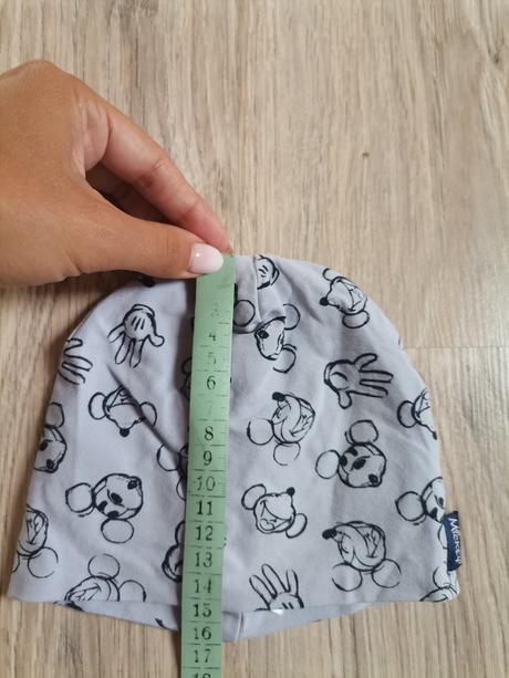 Bledomodrá čiapka mickey, h&m,62