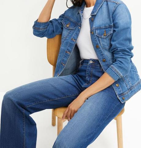 Džínsová bunda, strečová, bonprix,46