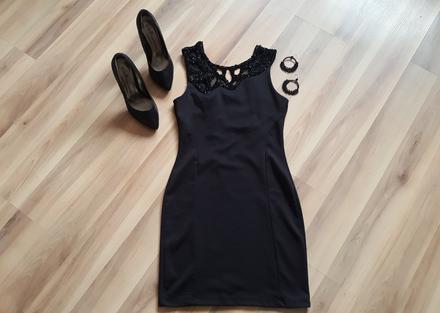 Čierne mini bežné/ príležitostné šaty, miss selfridge,34