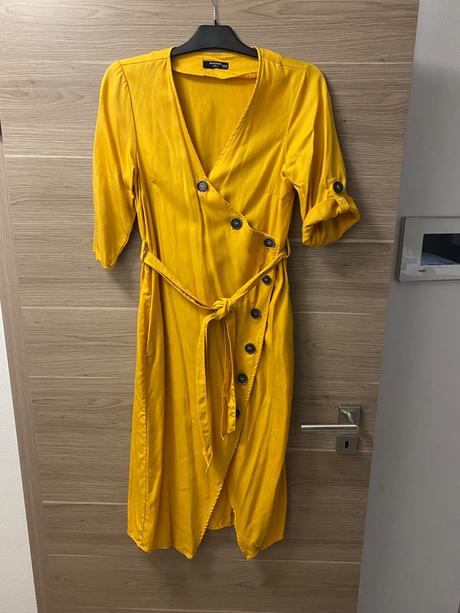 Horčicové šaty, reserved,m