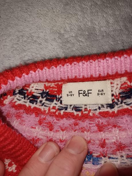 Sveter červený 5-6 116, f&f,116