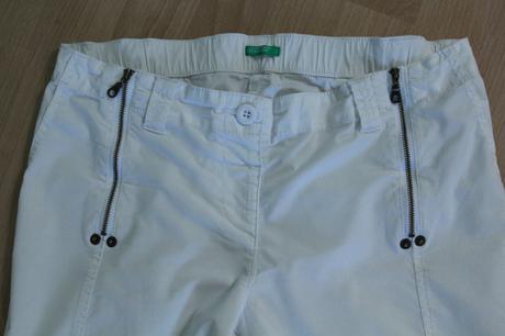 Benetton, biele tehu nohavice, jar/leto, benetton,xs