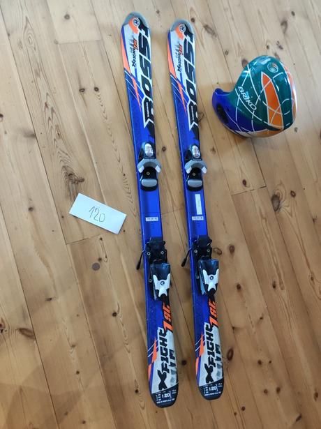 Lyže+prilba, 120-129 cm