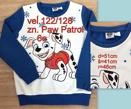 Chlapčenská mikina veĺ.122/128, zn.paw patrol, nickelodeon,122