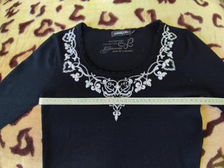 Elegantny pulover s perlickami a 3/4 rukavom, 38