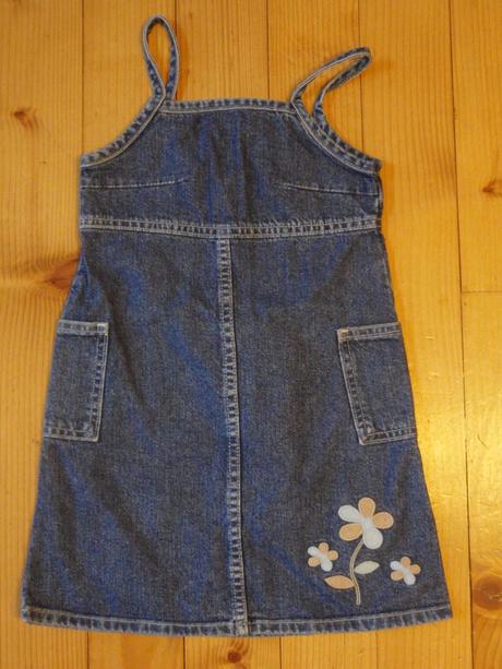 Riflové šaty na ramienka - pre 3-4r, 98