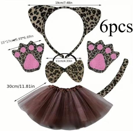 Karnevalový kostým srnka, leopard s nálepkami, 