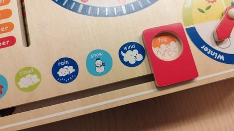 Drevený kalendár a hodiny pre deti v angličtine, 