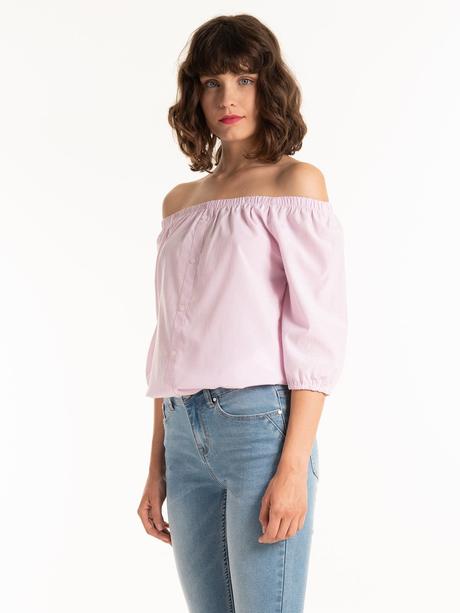 Prúžkovaná blúzka s odhalenými ramenami, gate,38