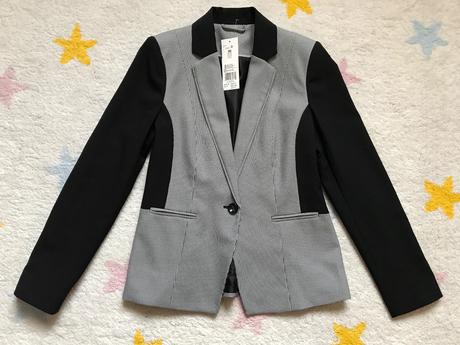 Ciernobiele (nie sede) vzorovane sako s visackou, f&f,36