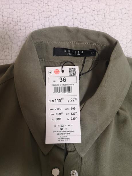 Štýlové košeľové šaty, mohito,36