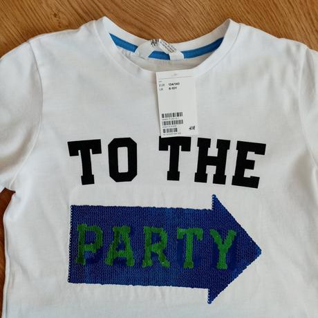 Tričko s flitrami, h&m,134 / 140