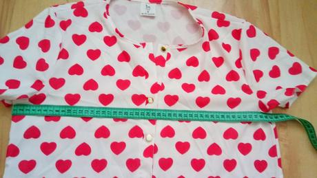 Srdiečková predĺžená blúzka, s