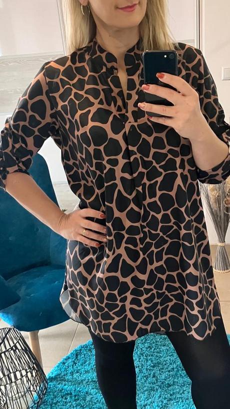 Dámska vzorovaná tunika s opaskom, l / m / s