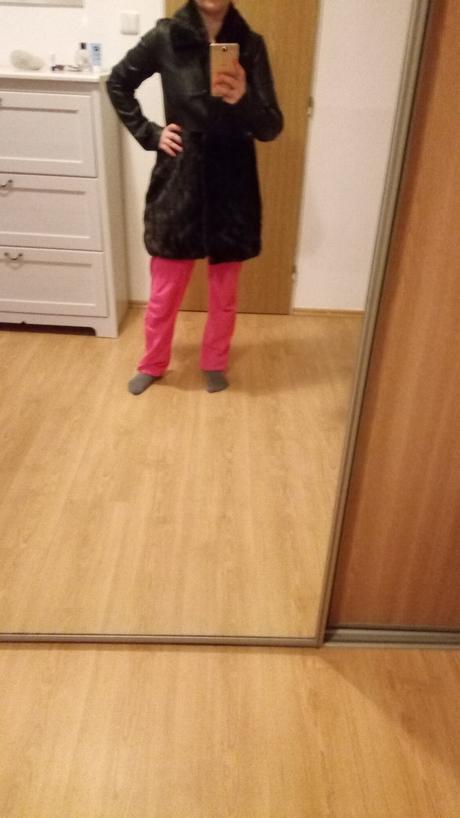 Koženkový kabátik s kožusinkou, new yorker,xs