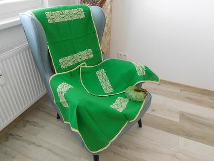 Set obrusov zelená-žltá, 