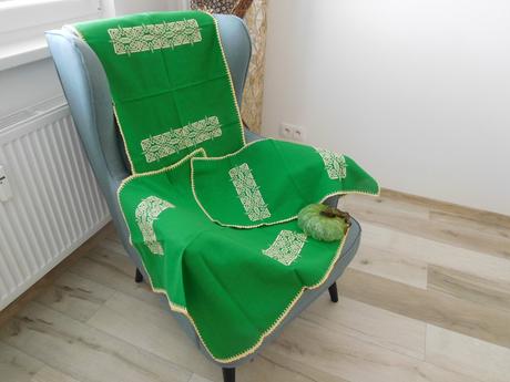 Set obrusov zelená-žltá, 