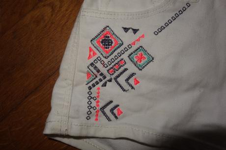 Vyšívané rifľové šortky, h&m,140