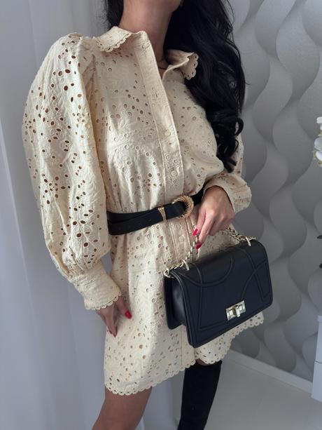 H&m - šaty s anglickou krajkou, h&m,s