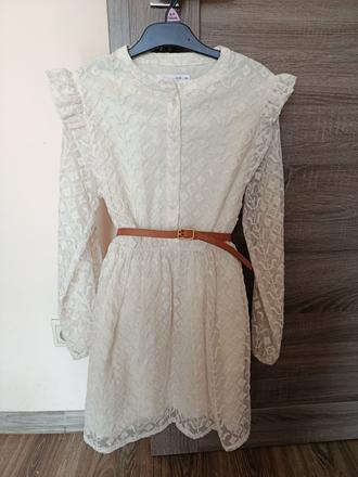 Nádherné vyšivane šaty s opaskom, zara,152