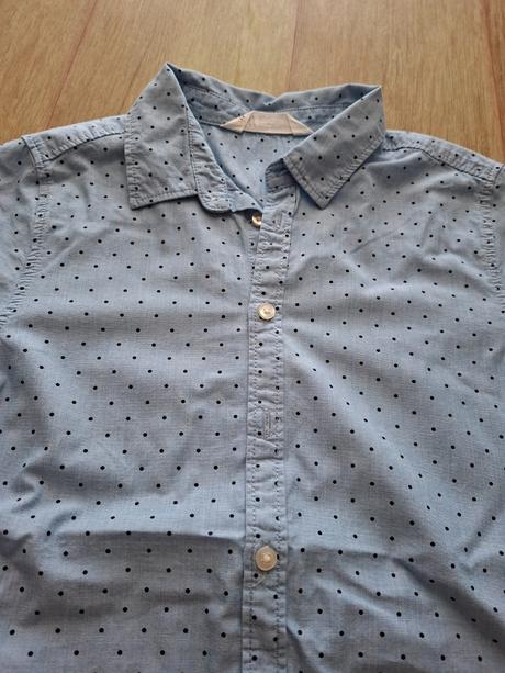 Košeľa s krátkym rukávom a bodkami, h&m,140