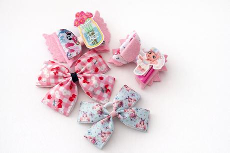 Balíčky mašiel na gumičke/štipce, 