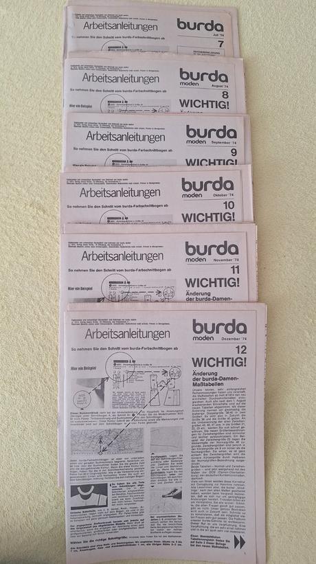 Zväzok retro burdy 1974 (2. polrok, čísla 7-12), 