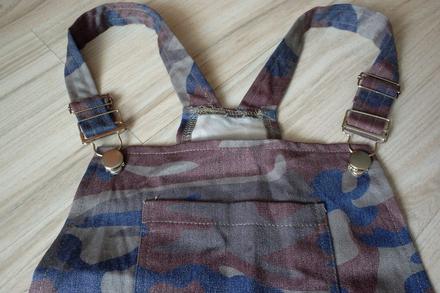 Maskáčové hnedozelené krátke nohavice s trakmi,m/l, l