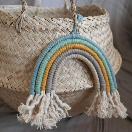 Boho dúha mini - závesná dekorácia, 