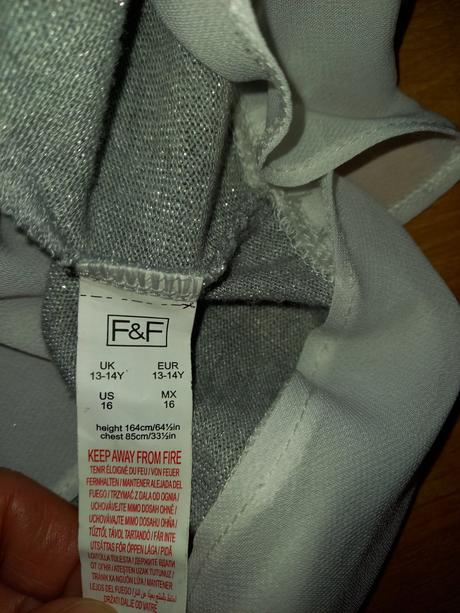 Strieborný pulóver 2v1, f&f,164