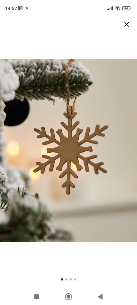 Drevene vianocne ozdoby snehove vlocky, 