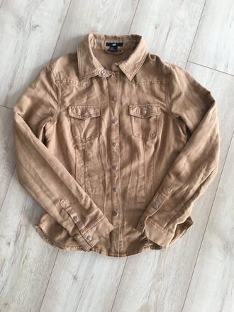 Dámska hnedá košeľa, h&m,38