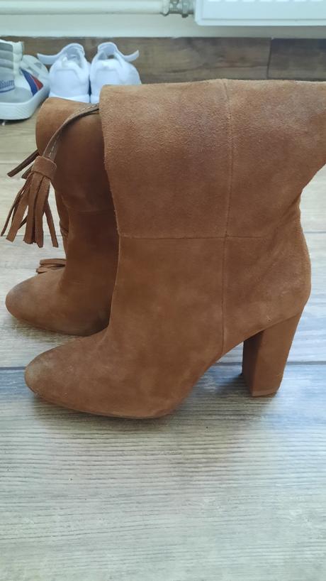 Čižmy z brúsenej kože, zara,35