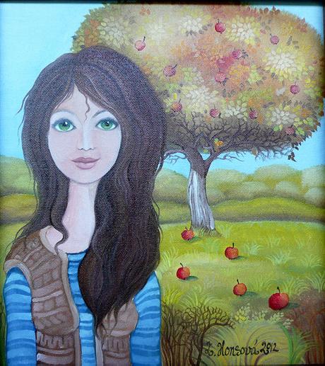 Obraz - dievča, orig. olejomaľba zuzana honsová, 