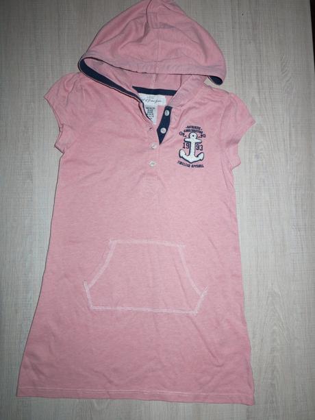 Ružové šatičky s kapucňou, h&m,116