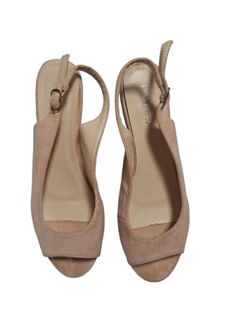 Dámske kožené sandálky na platforme, 41