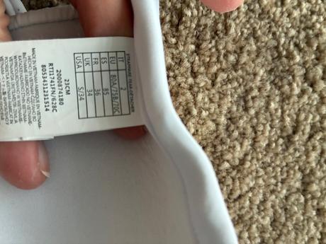 Plavky tanga bikini biele vel.s, calzedonia,s