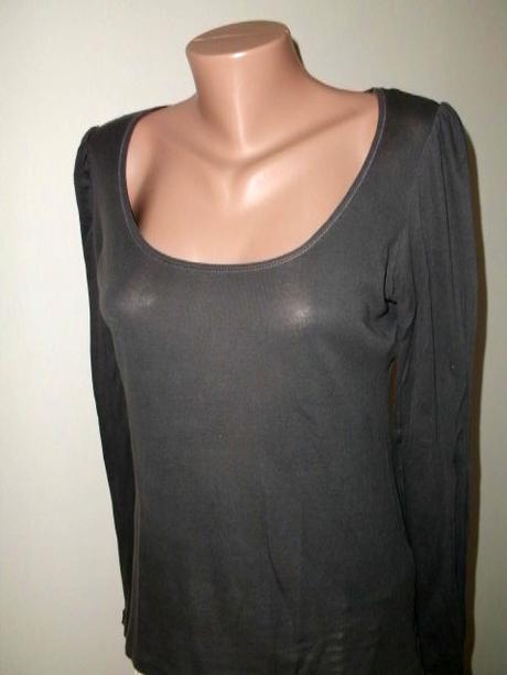 Jednoduchý sivý nátelník s balónikovými rukávmi, l