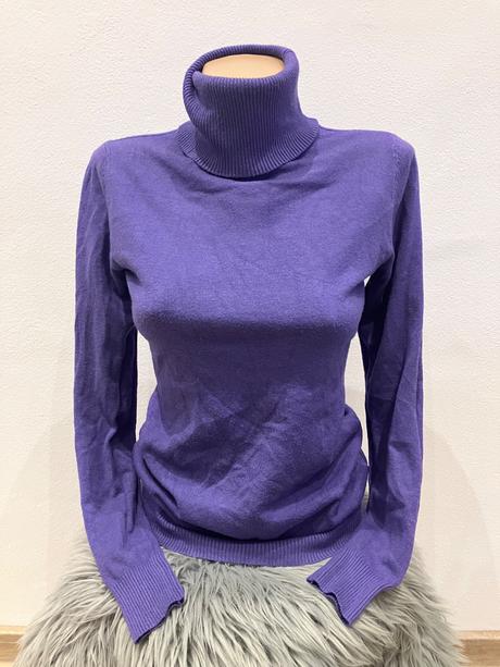 Dámsky fialový rolák, tu,m