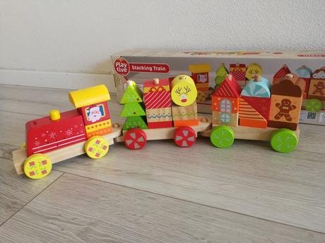 Drevený vianočný vláčik so zvukom, 