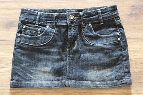 Mini riflová sukňa, s