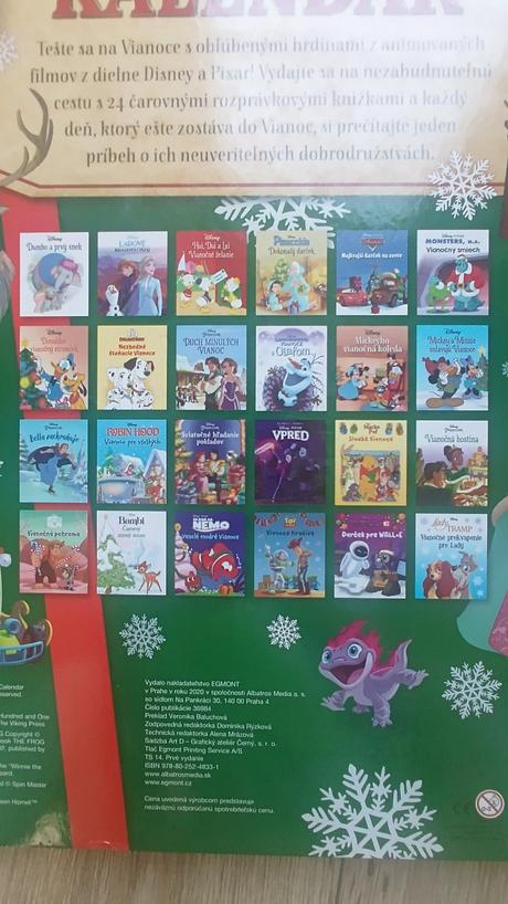 Disney adventný kalendár knižky, 