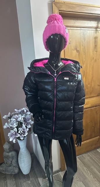 Prešívaná vetrovka s neónovou ružovou zn. uncs, l / m