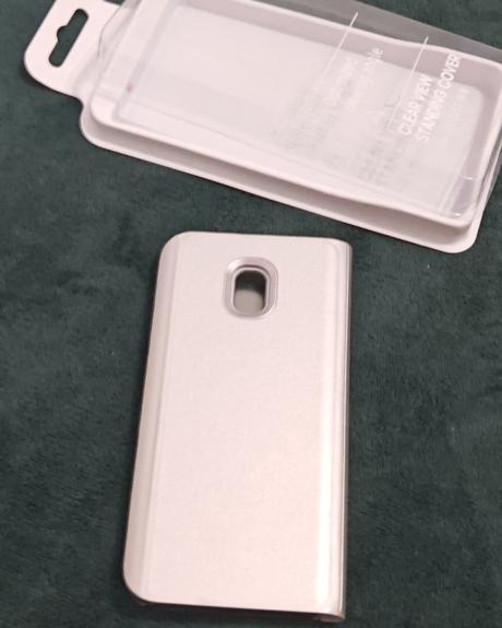 Knizkovy otvárací,obal na mobil zrkadlovo-striebo, 