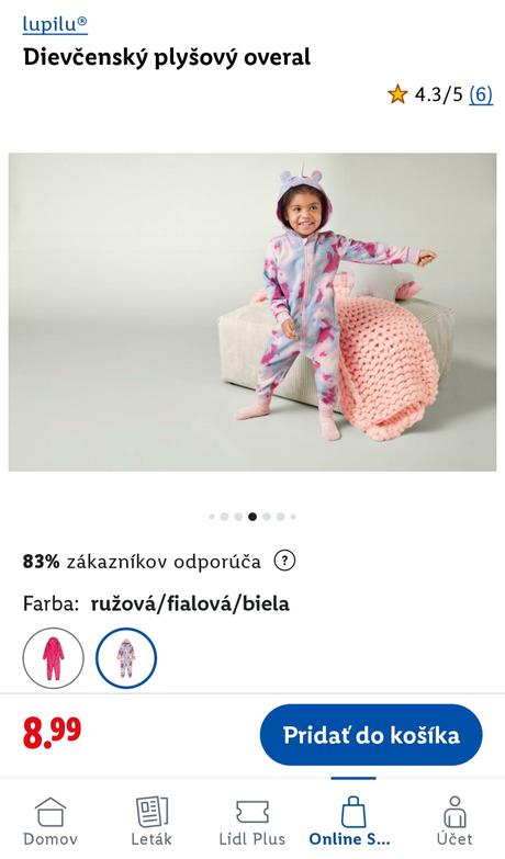 Plyšový overal vel. 122/128, lupilu,122 / 128