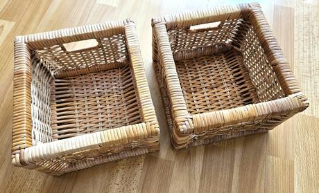 Pevný prútený košík, prírodný vzhľad, 1ks,